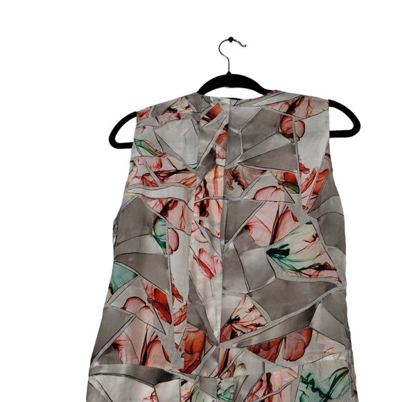 Ports 1961 100%‎ Silk Abstract Multicolor Floral Sleeveless Dress Size 44 Italy - Picture 11 of 14